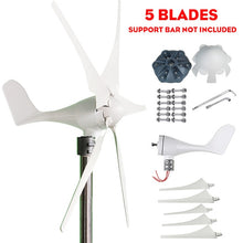 Load image into Gallery viewer, 2020 Upgrade 6000W Wind Turbines Generator+Controller 12V/24V 3/5/6 Blades Home Windmill No Flange Seat More Easy Install
