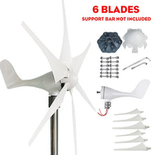 Load image into Gallery viewer, 2020 Upgrade 6000W Wind Turbines Generator+Controller 12V/24V 3/5/6 Blades Home Windmill No Flange Seat More Easy Install
