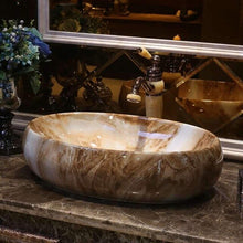 Load image into Gallery viewer, American Art Table Basin European Ceramic Table Wash Basin Bathroom Marbling Wash Basin Inter-Platform Basin
