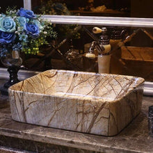 Load image into Gallery viewer, American Art Table Basin European Ceramic Table Wash Basin Bathroom Marbling Wash Basin Inter-Platform Basin
