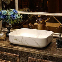 Load image into Gallery viewer, American Art Table Basin European Ceramic Table Wash Basin Bathroom Marbling Wash Basin Inter-Platform Basin
