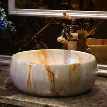 Load image into Gallery viewer, American Art Table Basin European Ceramic Table Wash Basin Bathroom Marbling Wash Basin Inter-Platform Basin
